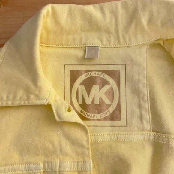 Michael Kors Denim Crop Jacket / Yellow / Small - Picture 3 of 7